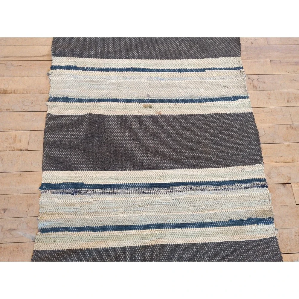 Antique Imported Swedish HandMade Rag Rug Runner (24 x 196 inches )‎